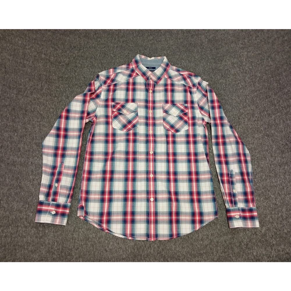 American Rag Men's Shirt Button Long Sleeve Plaid 100% Cotton Size Small